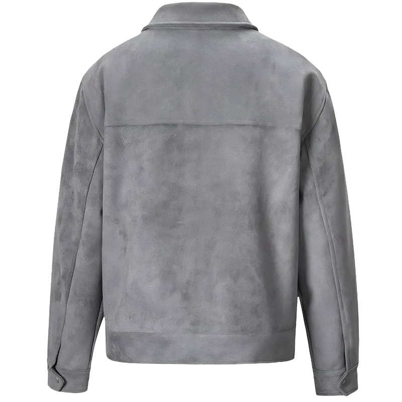 Suede Lounge Overshirt in Wolf Grey