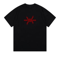 Red Classic Icon on Oversized Black Tee