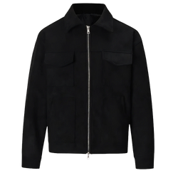 Suede Lounge Overshirt in Black