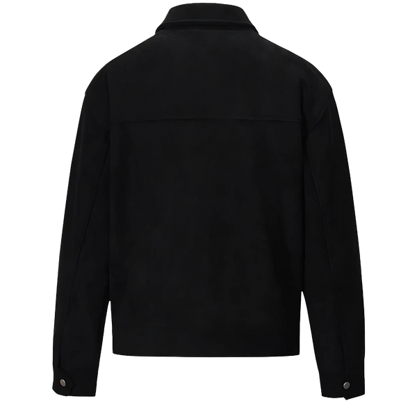 Suede Lounge Overshirt in Black