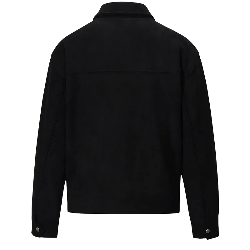 Suede Lounge Overshirt in Black