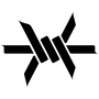 Black ominous minimalist barbed wire logo